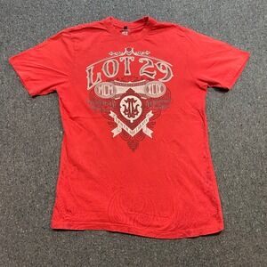 Lot 29 TShirt Sz XL Mens Red Y2K Streetwear Liberty Justice Skull Graphic Tee